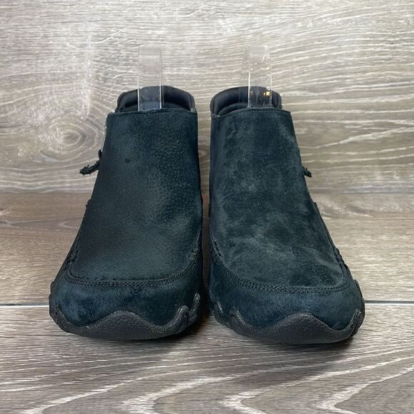 Skechers Bikers Zippiest Women’s Size 8 Black Leather Ankle Boots - Picture 2 of 11